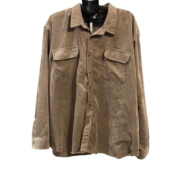Vintage Stag Hill Tan Corduroy Long Sleeve Button Up Shirt - Picture 1 of 3